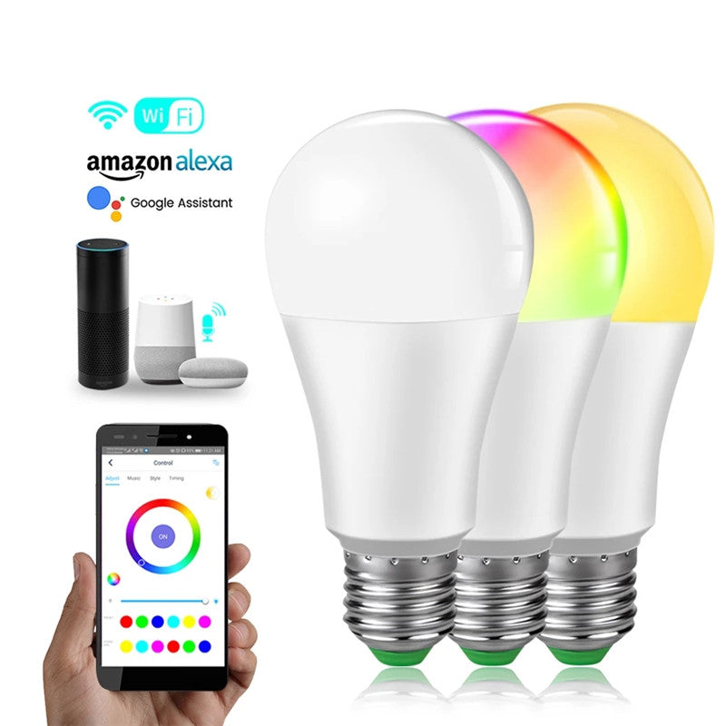Lampara LED Smart WiFi E26 10W RGB CW Multicolor Y Blancos Atenuables 10w