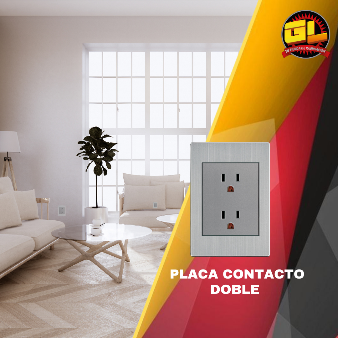 Placa Metálica de Contacto Doble APL-104 - Diseño en Acero Inoxidable para Uso Residencial y Comercial