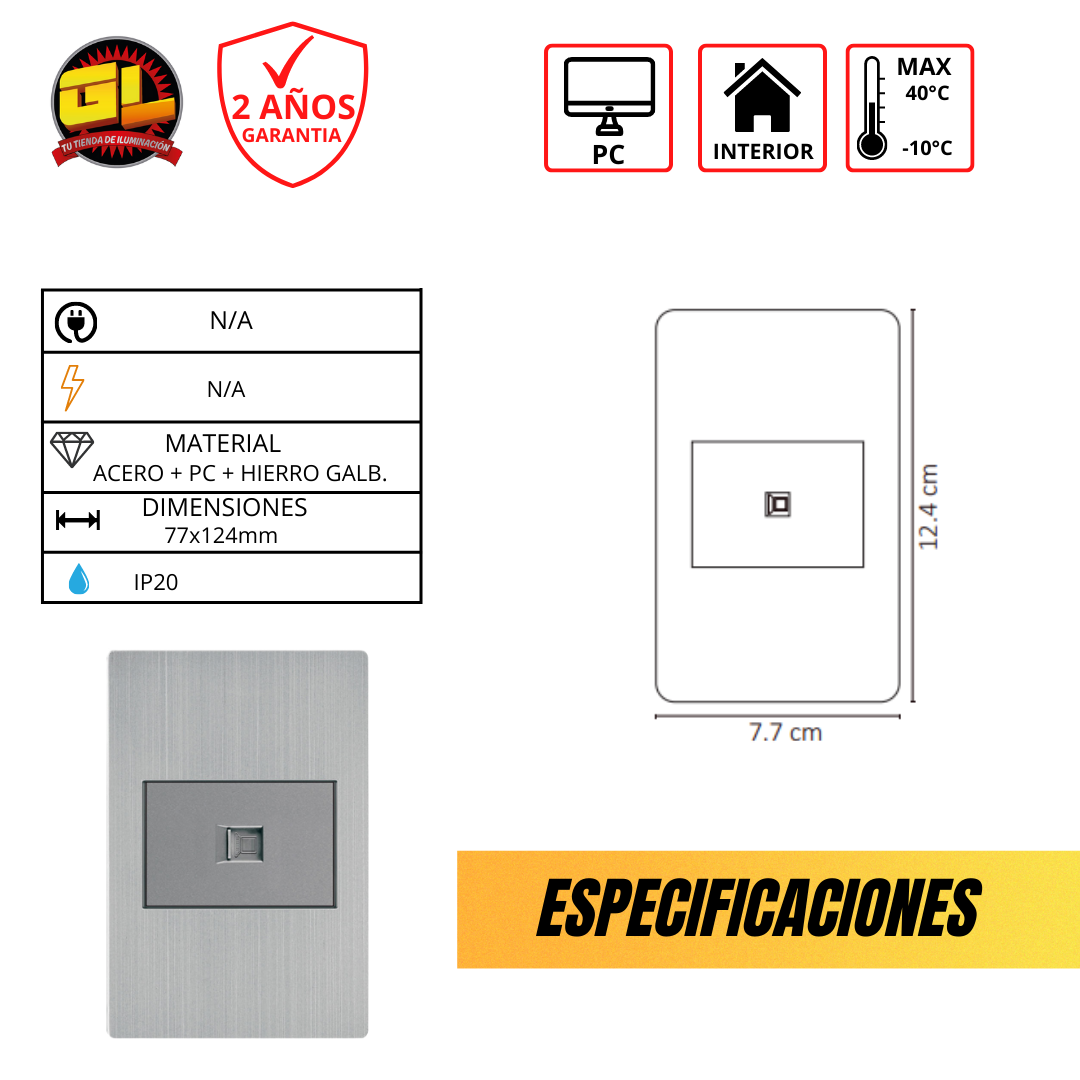 Placa de Contacto RED LAN tipo RJ45 CAT5
