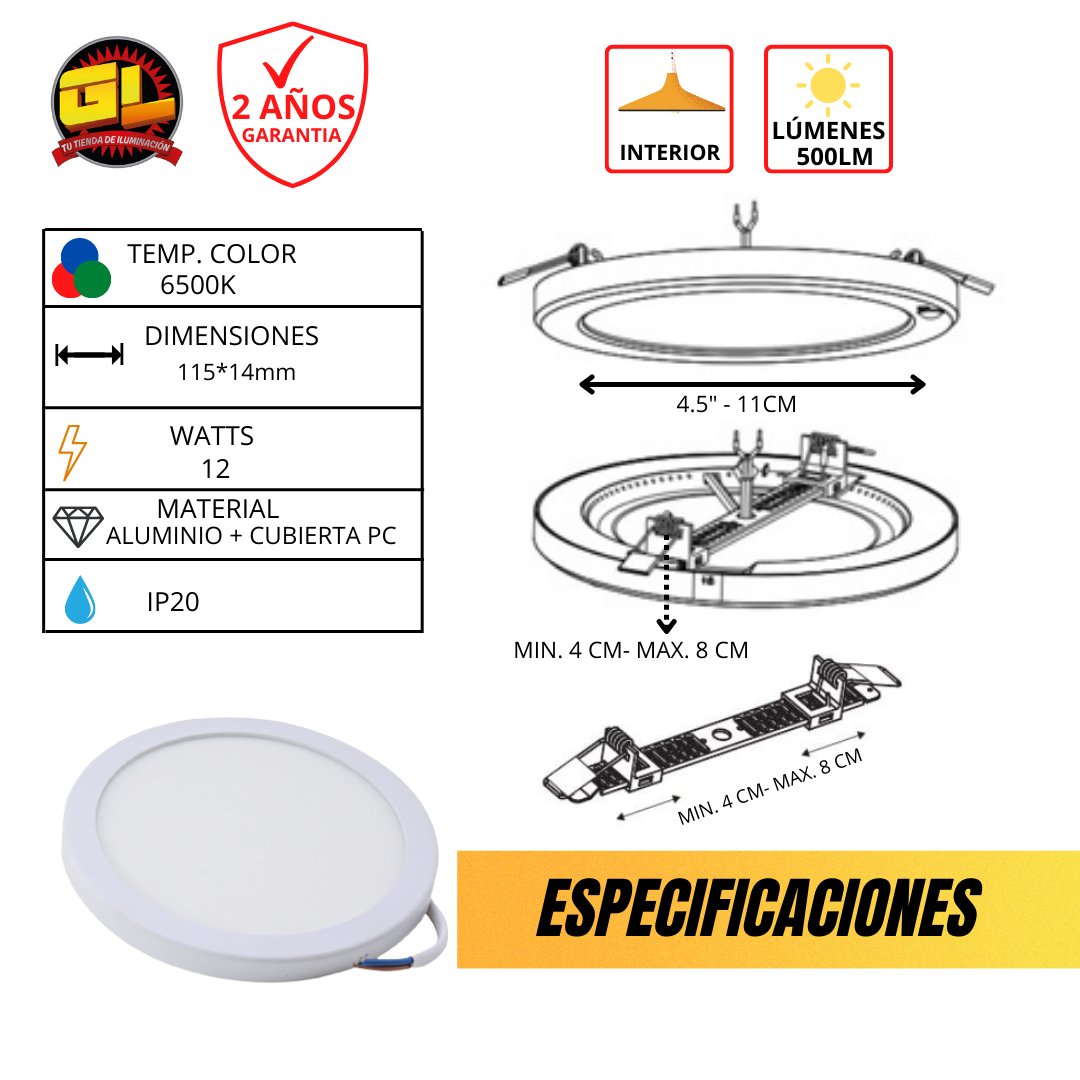 Plafon LED Slim Ajustable C061 12w