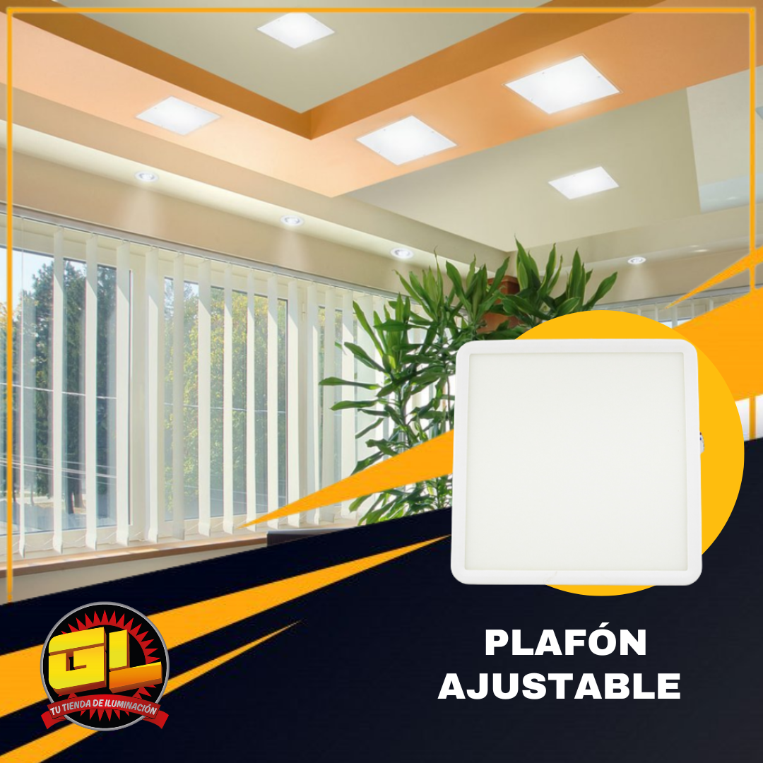Plafon Ajustable Cuadrado 12w Luz Blanca Fria