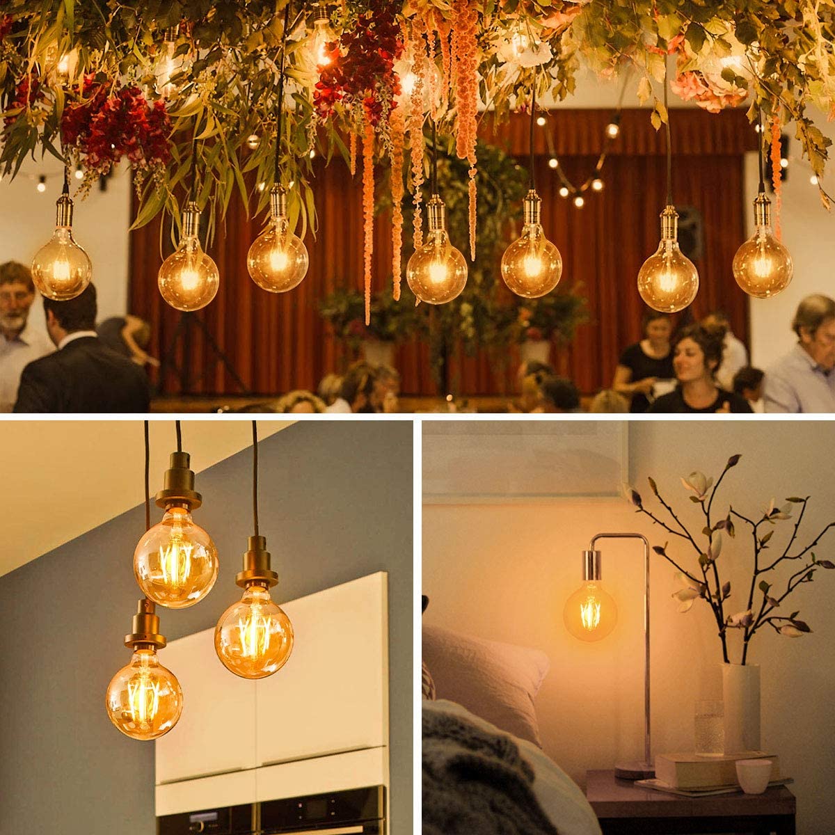 Bombillo LED Vintage G95 Calido 4w