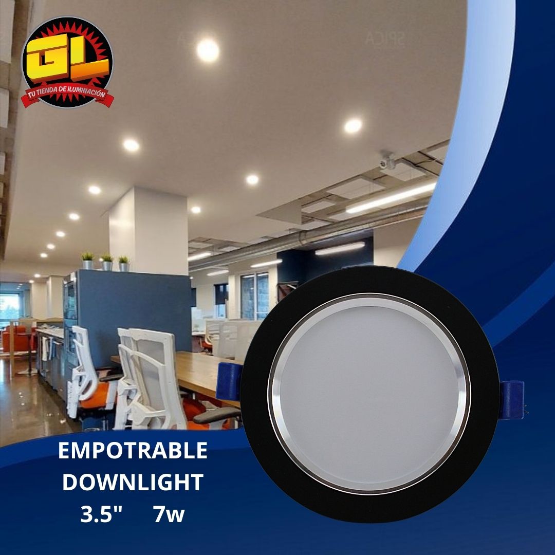 Lámpara LED Empotrable 7w Spot Plafón Negro con Satin-MLDL7WBBNR