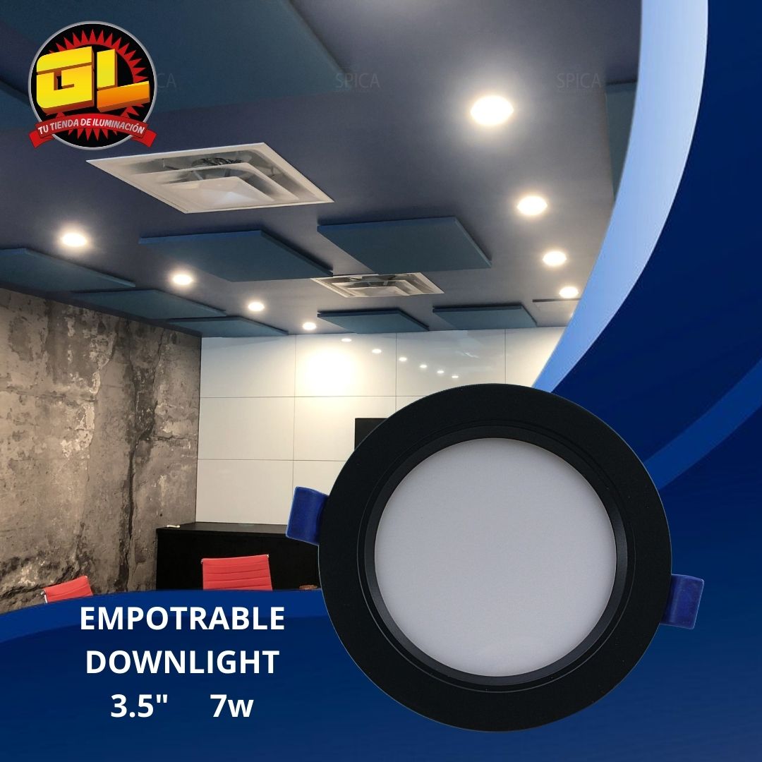 Downlight LED Empotrar -Luz Fría 6500K Negro