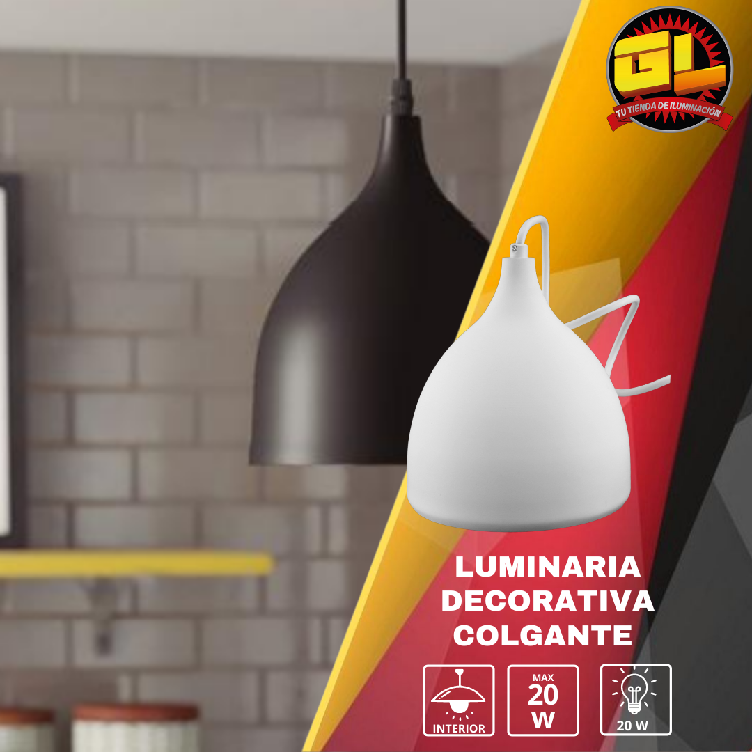 Luminario Colgante Aluminio Color Blanco