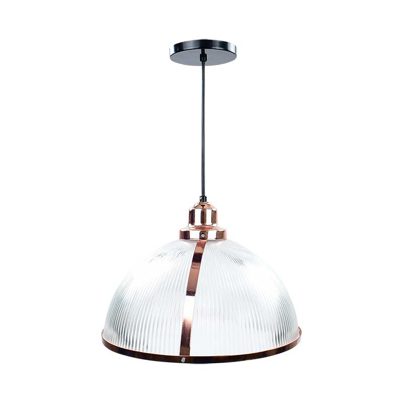 Lámpara Colgante Decorativo Vidrio Prismático Metal Cobre