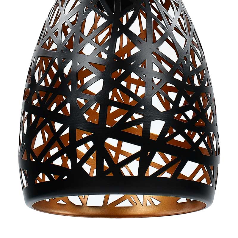 Lámpara Decorativa Colgantes Dorado + Negro Corte Laser