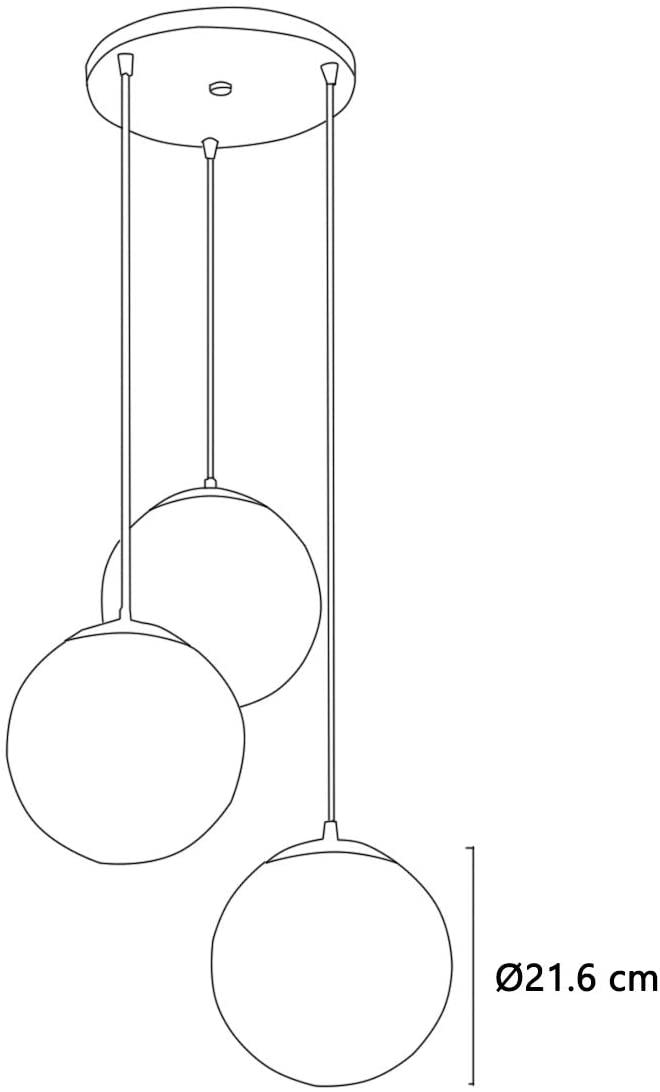 Lámpara Colgante Esferas Blanca + 3 Focos Smart