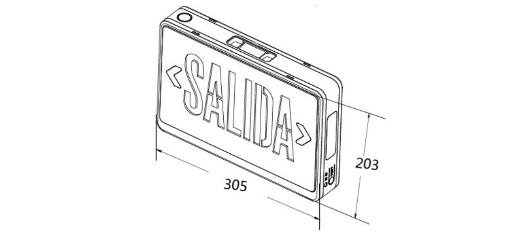 Luminaria de Emergencia BY-F5230A-R/G | Señal de Salida con Faros Integrados