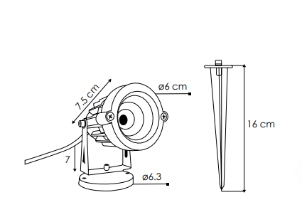 Lámpara LED para Jardin tipo estaca Luz Blanco Cálido IP65