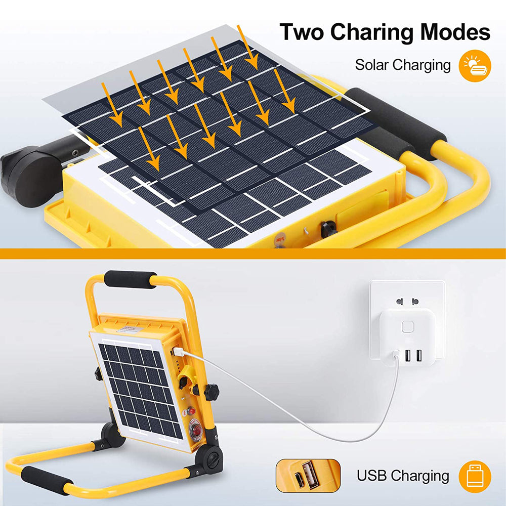 Reflector LED con Panel Solar Portatil 100w