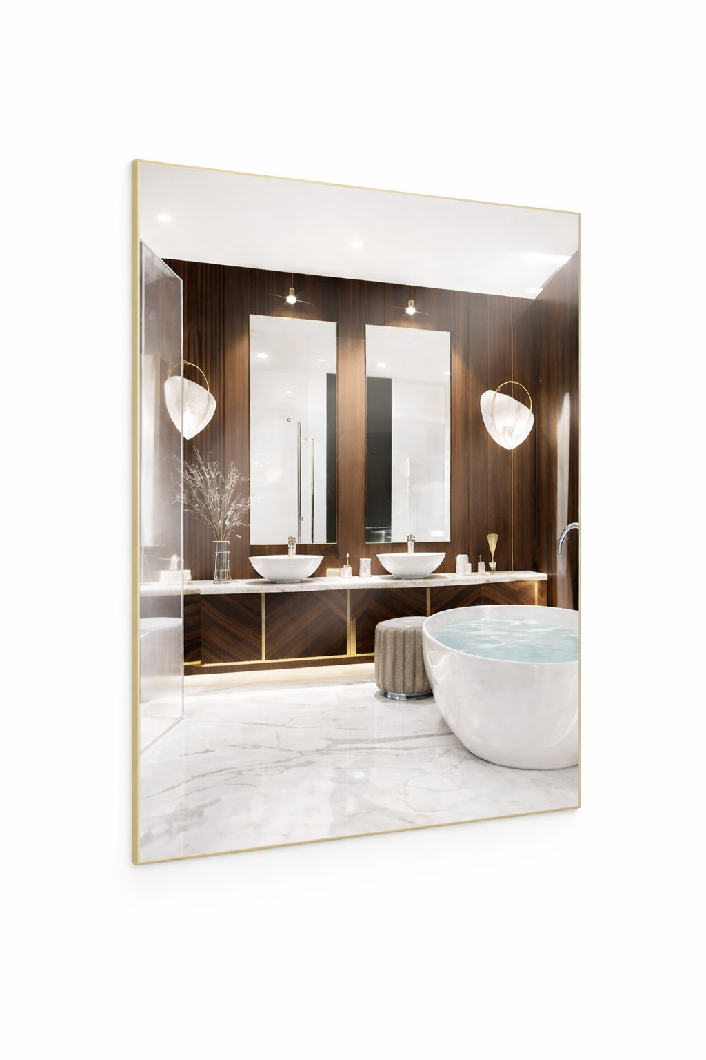 Espejo LED Rectangular 56W Luz Regulable para Baño IP65