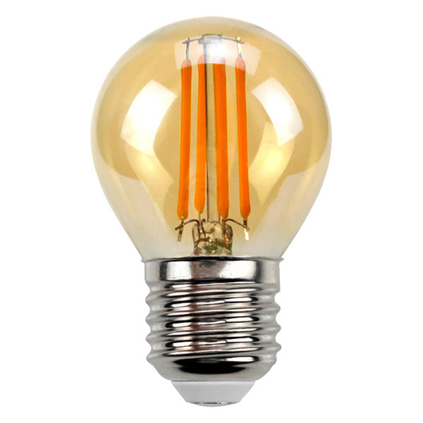 Foco LED Filamento G45 Ámbar 4W E27 Decorativo