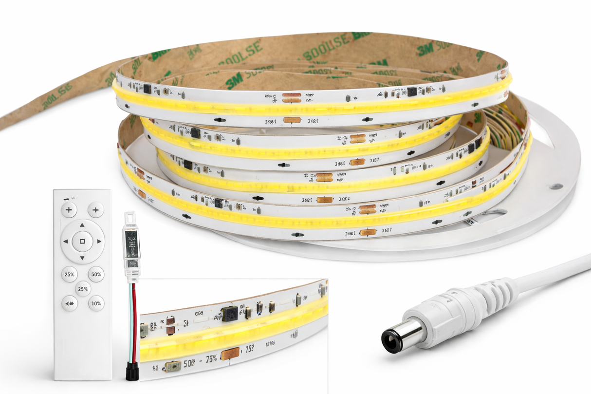 Tira LED COB Digital 24V Luz Cálida 3000K Efecto Caminata 5m