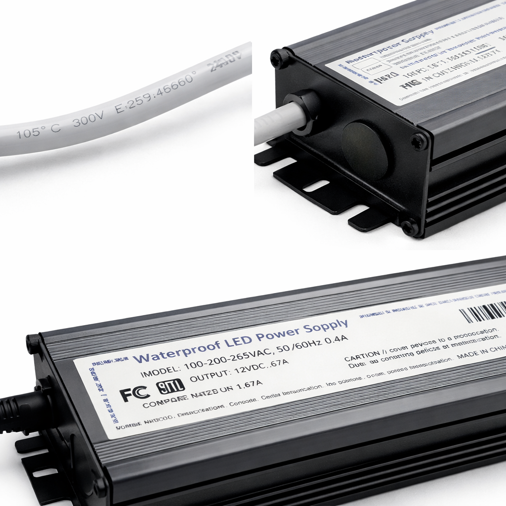 Fuente de Poder 80W 12V IP65 para Tiras LED Exterior