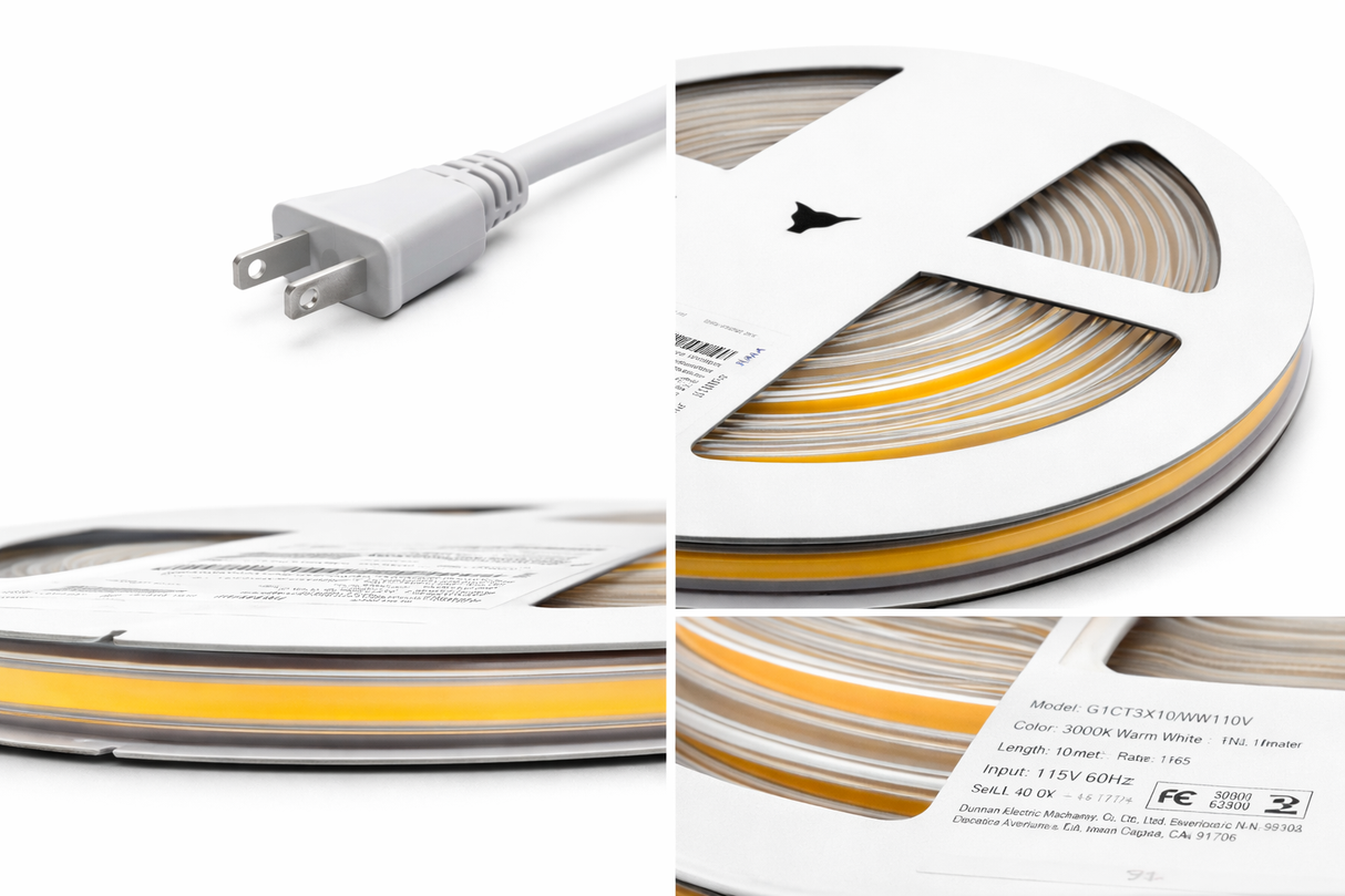 Tira LED COB 10m 127V IP65 6000K para Exterior
