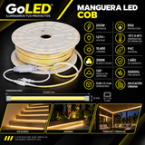 Manguera LED COB 25m 250W IP65 Exterior Blanco Cálido