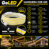 Manguera  LED COB 50m 10W/m IP65 para Exterior 127V