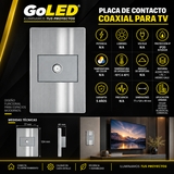 Placa de Contacto Coaxial para TV Metálica de Interior IP20