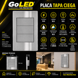 Placa Tapa Ciega Metálica para Interior IP20 Acabado Plateado