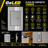 Placa de contacto para Timbre Metálica 15A 127V para Interior Plateada