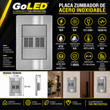 Placa con Zumbador de Acero Inoxidable 127-250V Interior