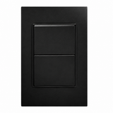 Placa Negra de Apagador Doble de 3 Vías Negro 15A 127-250V para Interior