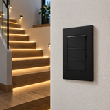 Placa Apagador Triple de 3 Vías Negro 15A 127-250V para Interior