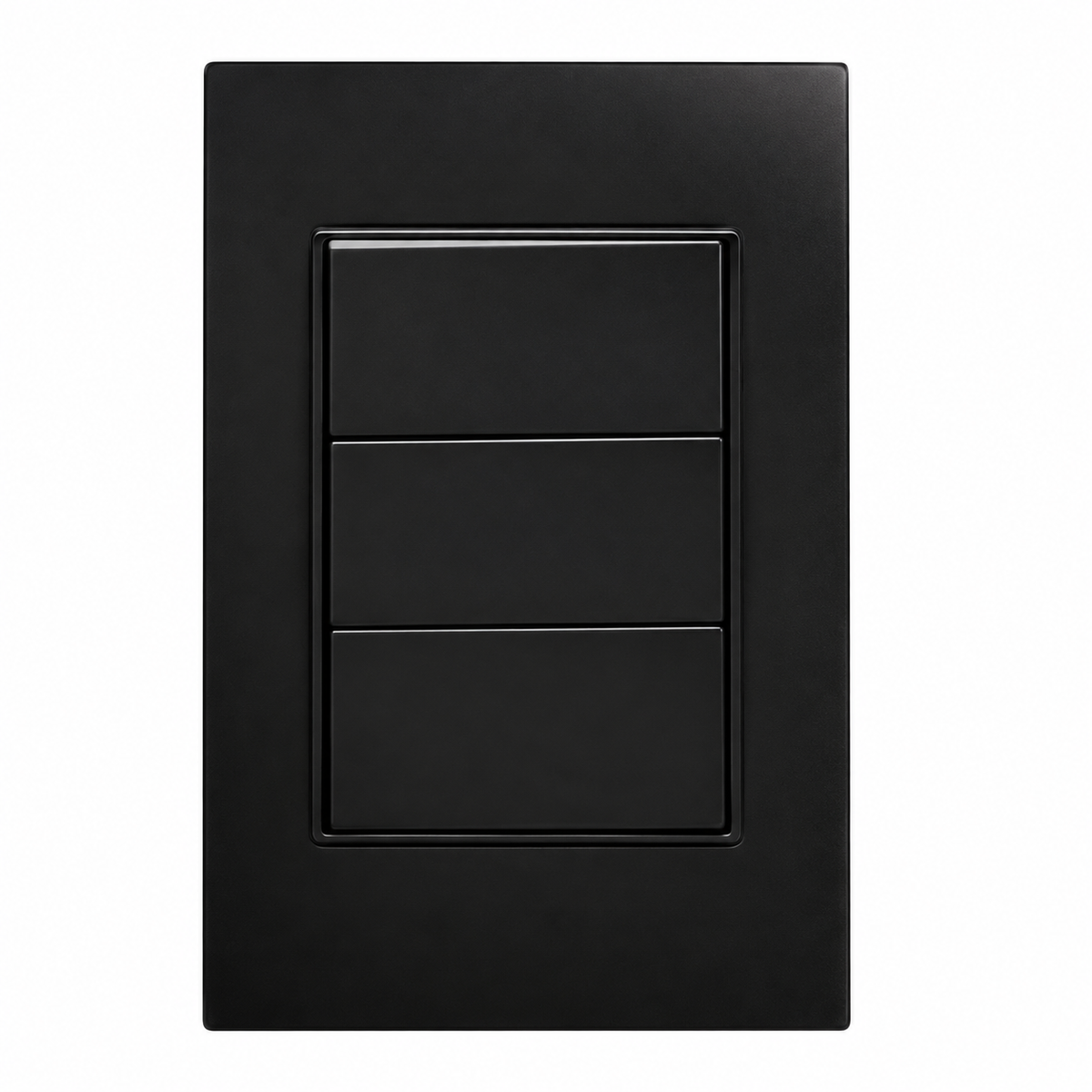 Placa Apagador Triple de 3 Vías Negro 15A 127-250V para Interior