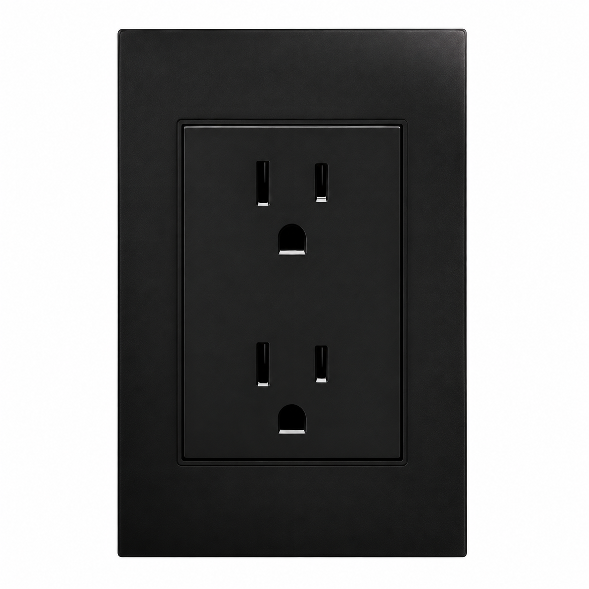 Placa Negra de Contacto Doble 15A 127-250V para Interior IP20
