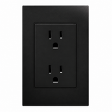 Placa Negra de Contacto Doble 15A 127-250V para Interior IP20