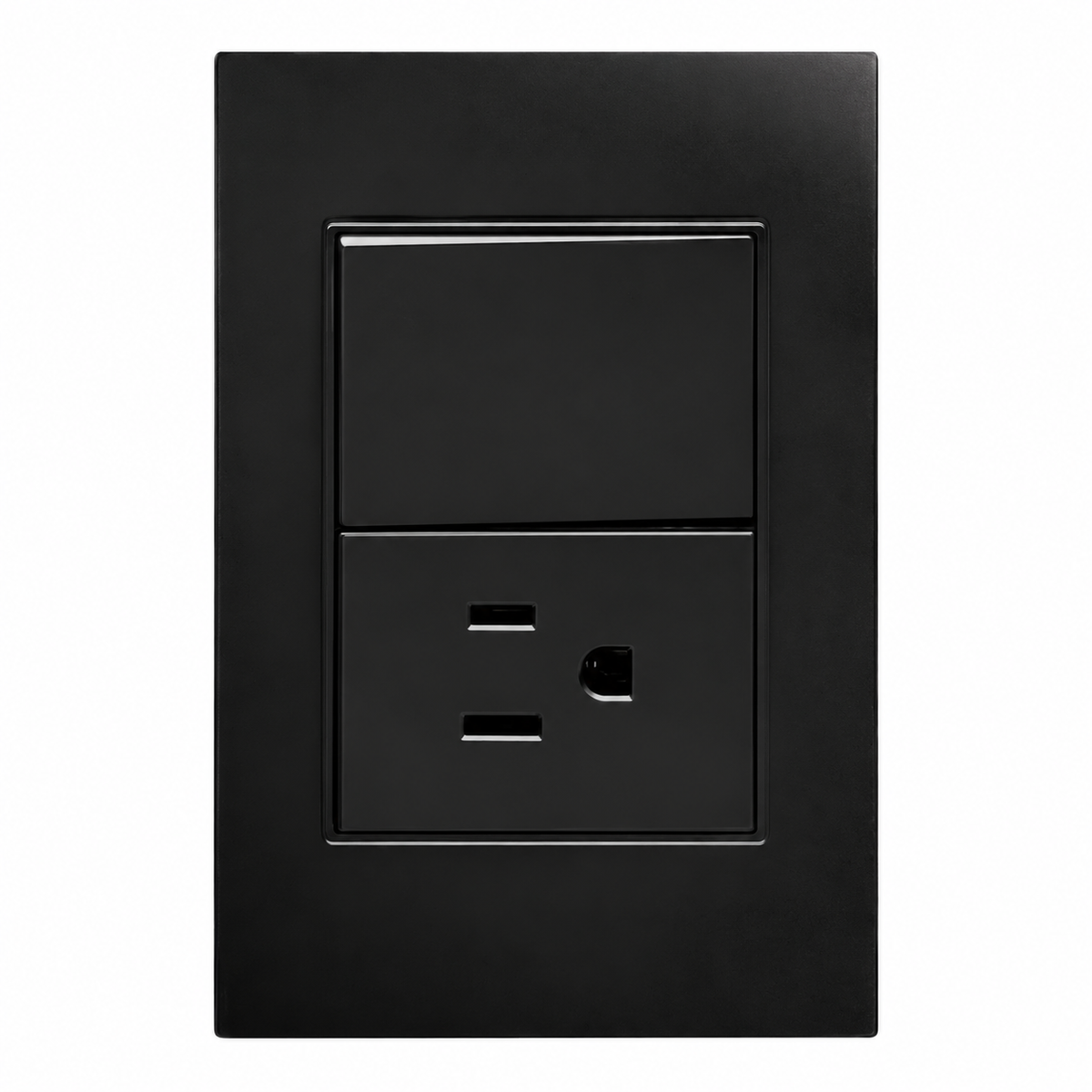 Placa Contacto con Apagador 3 Vías Negro 15A 127-250V Interior