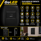 Placa de Contacto Telefónico Negra para Interior IP20