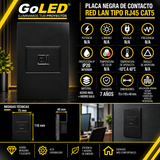 Placa de Red LAN RJ45 CAT5 Negra para Interior IP20