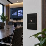 Placa Coaxial para TV Negra de Interior IP20