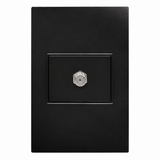 Placa Coaxial para TV Negra de Interior IP20