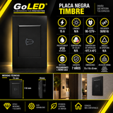 Placa para Timbre Negra 15A 90-127V para Interior IP20