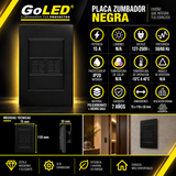 Placa con Zumbador Negra 15A 127-250V para Interior IP20