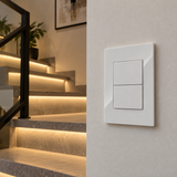 Placa Apagador Doble de 3 Vías Blanco 15A 127-250V Interior IP20