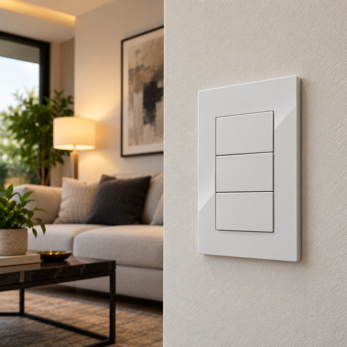 Placa Apagador Triple de 3 Vías Blanco 15A 127-250V Interior IP20