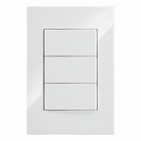 Placa Apagador Triple de 3 Vías Blanco 15A 127-250V Interior IP20