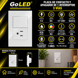 Placa Contacto con Apagador 1 interruptor 3 Vías Blanco 15A 127-250V Interior