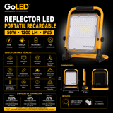 Reflector LED de Emergencia Recargable 50W IP65 REF-EM50W