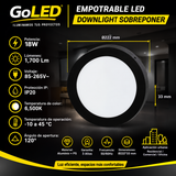 Plafon LED de Sobreponer 18W Negro 6500K Luz Fría