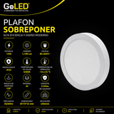 Plafon LED de Sobreponer 12W Blanco 6500K Luz Fría
