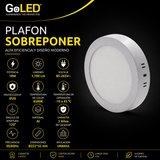 Plafon LED de Sobreponer 18W Blanco 6500K Luz Fría