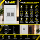Placa con Zumbador Blanca 15A 127-250V para Interior IP20