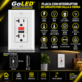 Contacto GFCI Doble 20A 125V con Protección de Falla a Tierra