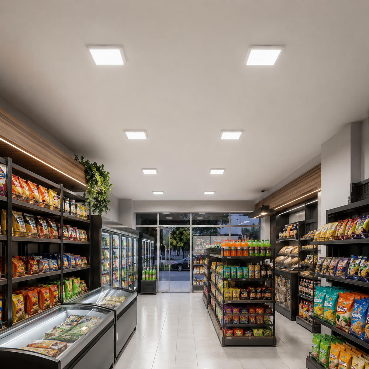 Plafon LED Cuadrado de Sobreponer 12W Blanco Luz Fría 6500K