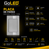 Apagador de 3 Vías con Placa de Acero Inoxidable 15A